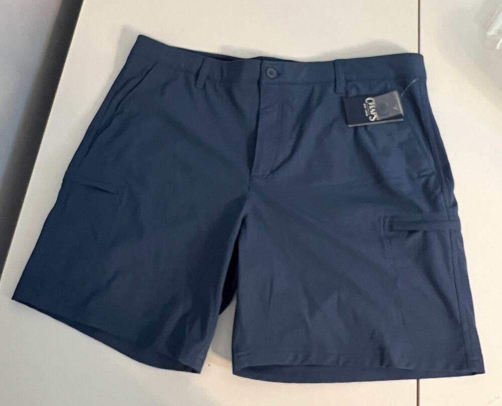 Chaps Cargo Shorts Mens 40 Blue Stretch Moisture Wicking Performance Relaxed Fit